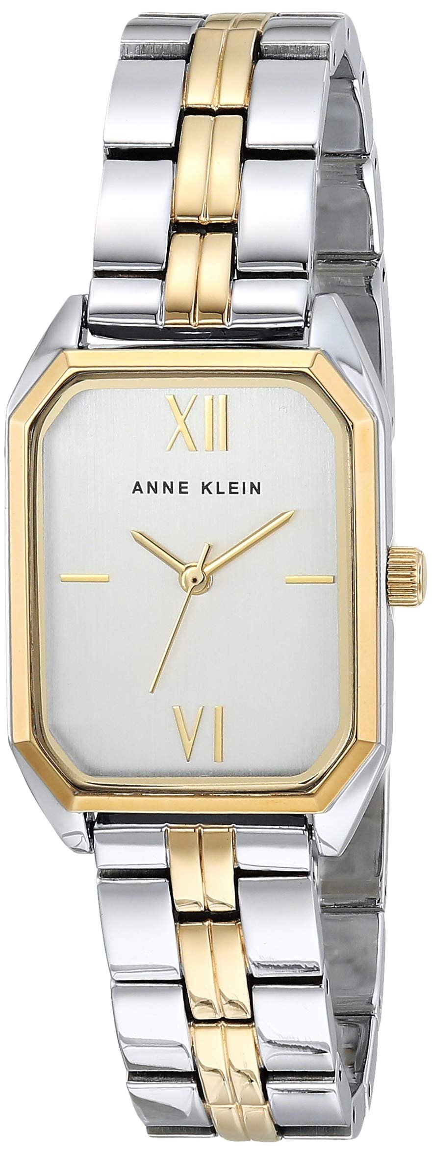 Anne Klein two-tone wristwatch with gold accents and Roman numerals on face